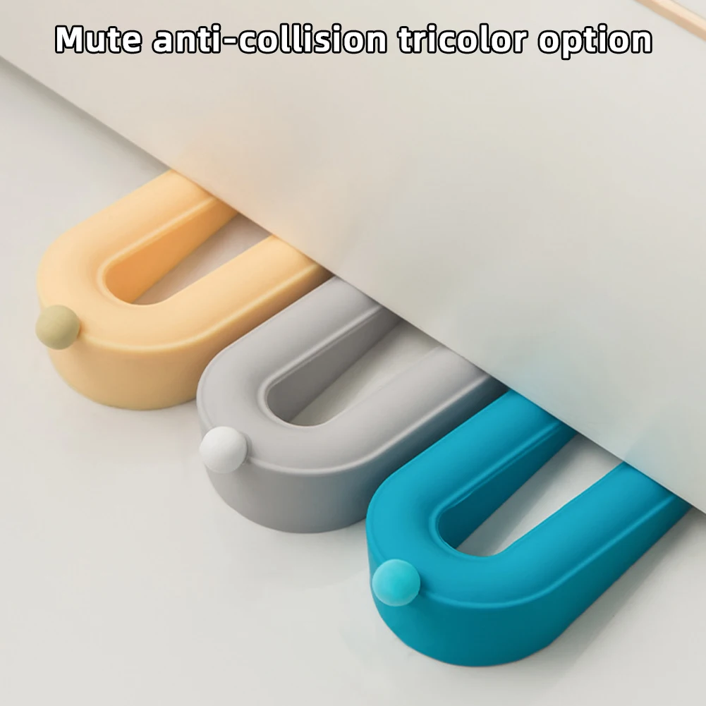 Silicone Door Stop Stoppers Block Doorstops Door Stopper Home Office Adhesive Mute Anti-Shock Door Rear Retainer