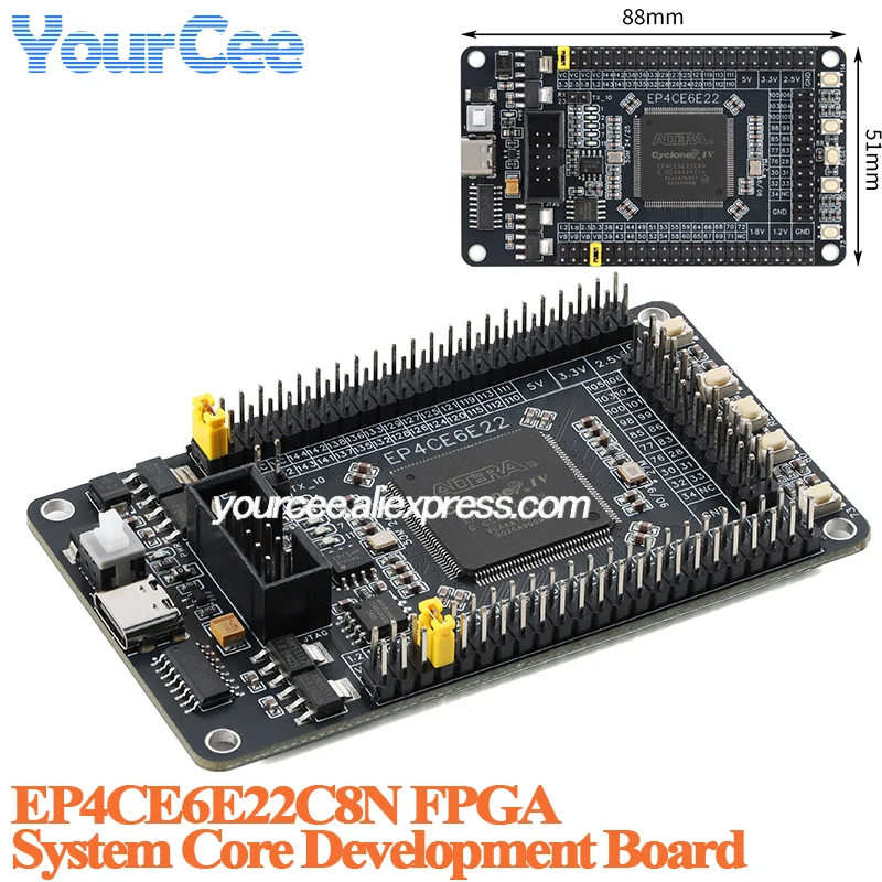 EP4CE6E22C8N FPGA EP4CE6E22 JTAG Download Port RAM276480 Bits System Core Learning Development Board Module