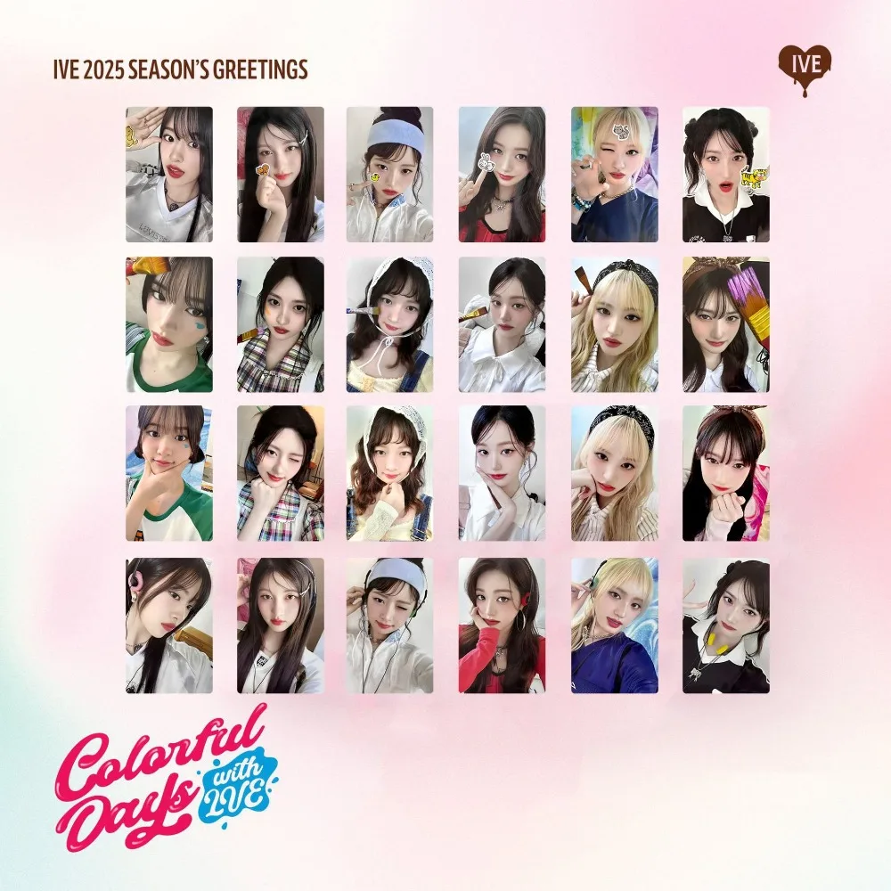 Kpop IVE 2025 SEASON'S GREETING Taiwan Calendar Photo Card Lomo Card Yujin Gaeul Wonyoung LIZ Rei Leeseo Fans Collection Gift