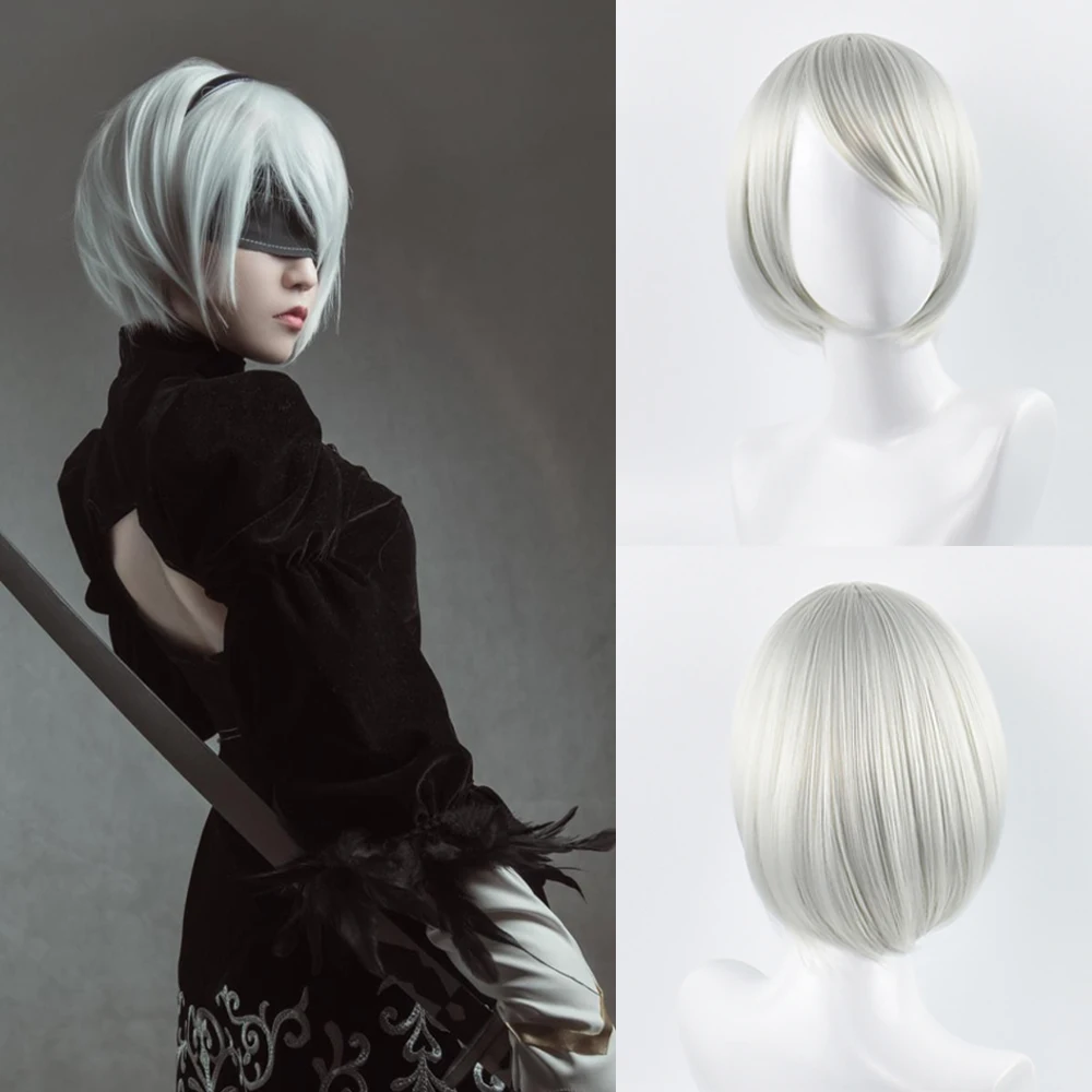 

Neil: Automata 2b/9s Аниме Косплей Синтетические волосы Ежедневная вечеринка Выставка комиксов Юрь No. Парик из коротких прямых волос типа B, 2, тип B