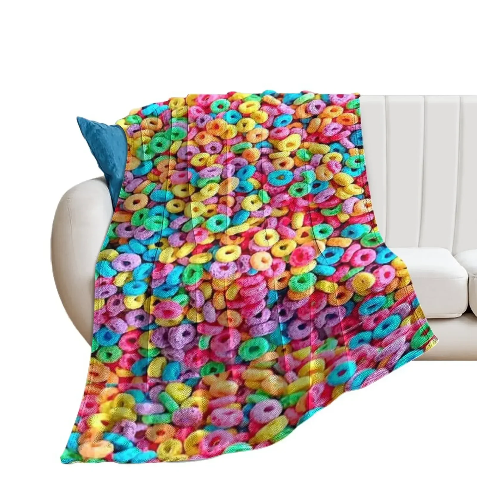 

FROOT LOOPS Throw Blanket Furry Picnic heavy to sleep Blankets