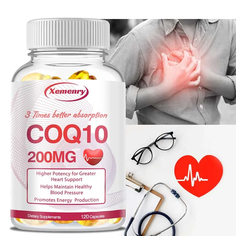 Coenzyme Q10 Capsules 200mg - Energy Production, Heart, Cardiovascular Health, Circulation Support, Antioxidant