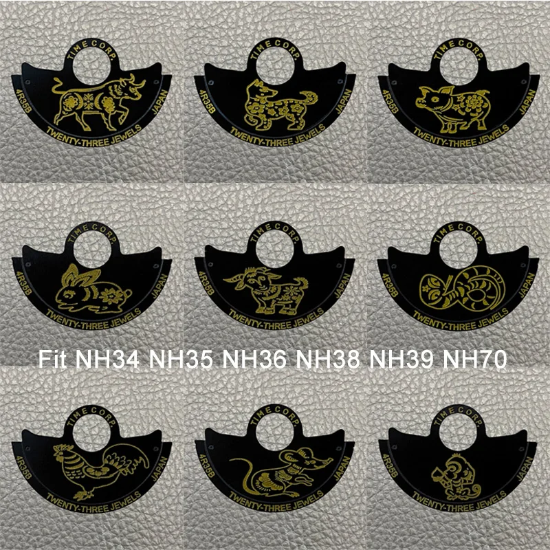 

Black Mod Zodiac Pattern Movement Hammer Rotor Patch Fit NH34 NH35 NH38 4R 7S Movement Oscillating Weight Hammer Rotor Patch