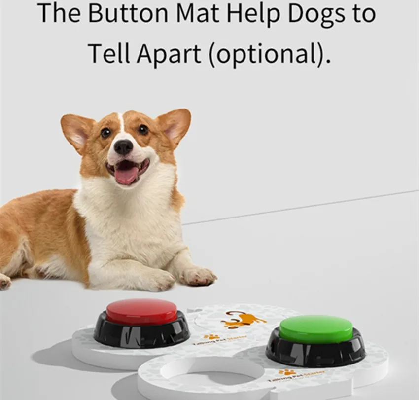 Dog Pet Communication Button Upgrade Recording Dog Ring Dog Interactive Training Sound Button Pet Toys Interactive Dog Toy