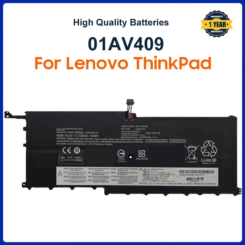 Imagem -01 - Lenovo-bateria Thinkpad x1 Carbon Gen x1 Yoga ° 2023 Sb10f46466 01av439 56wh 01av409 Bateria 2023