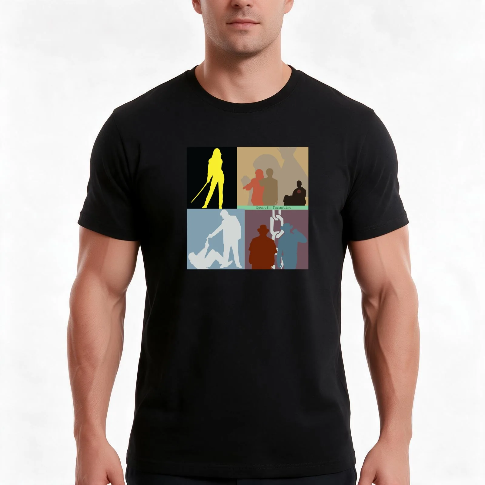 quentin-tarantino-movie-collage-t-shirt-summer-casual-cotton-tee-oversized-streetwear-tops-vintage-graphic-print-100-cotton