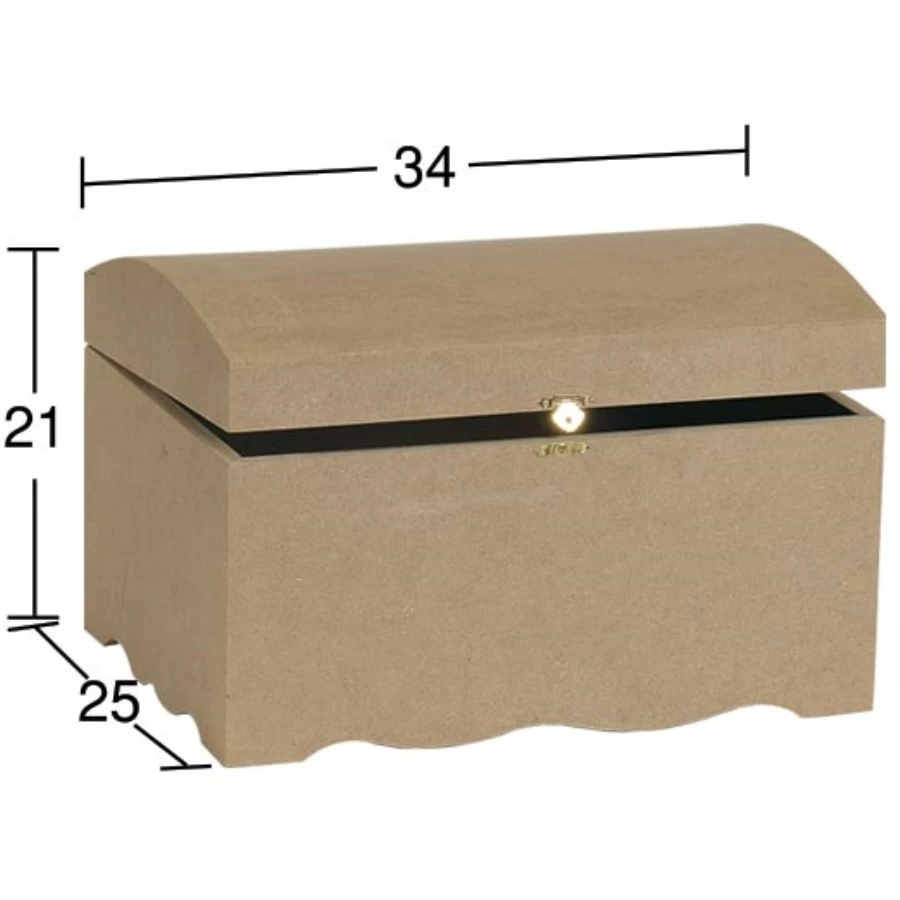 SA412 Small Bombe Crate, Unpainted Raw Wood Mdf Box