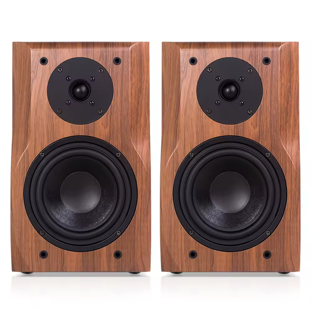 6,5-дюймовая полочная акустическая система Hi-Fi 20~200 Вт, деревянная, пассивная, 4 Ом, аудиомонитор, музыкальный плеер для домашнего усилителя, домашней студии.