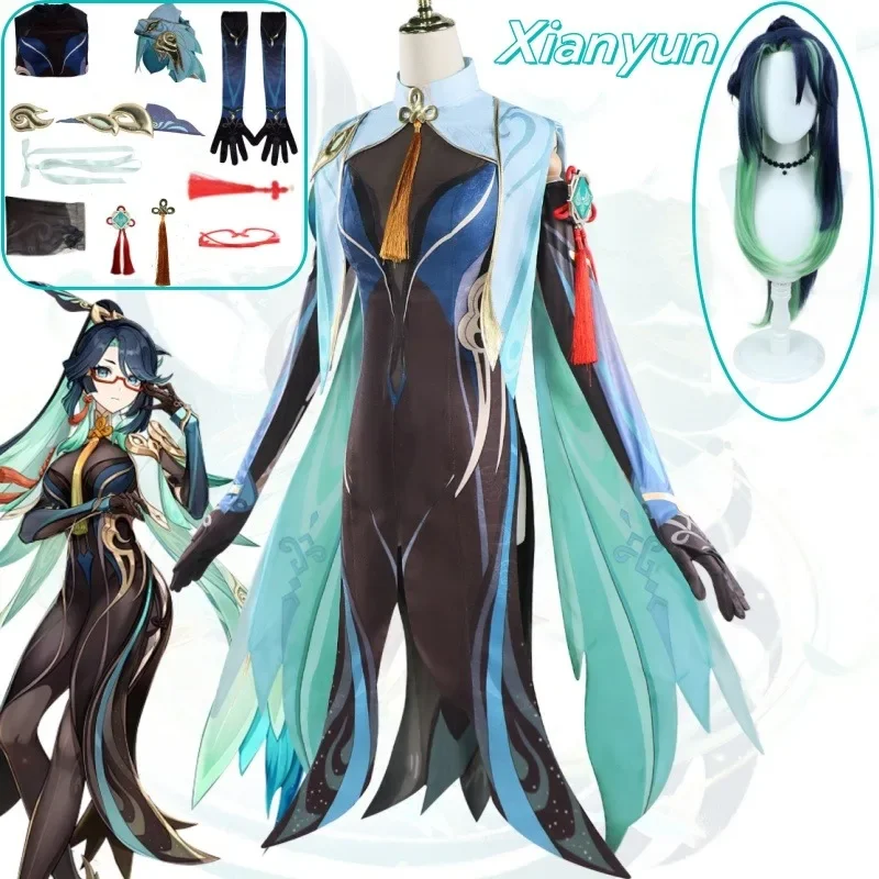 

Xianyun Cosplay Costume Game Genshin Impact Xian Yun Cosplay Dress Full Set Outfits Women Cosplay halloween costumes for women
