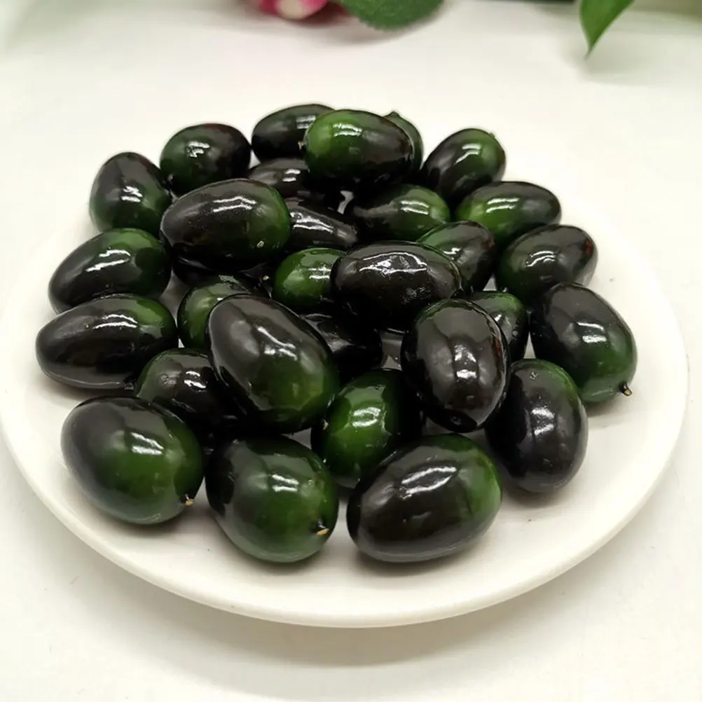 30 Pcs Artificial Olive Fruit Imitation Olive Ornament tabletop Olives Bulk Fruits model photo props festivel home kichen decor