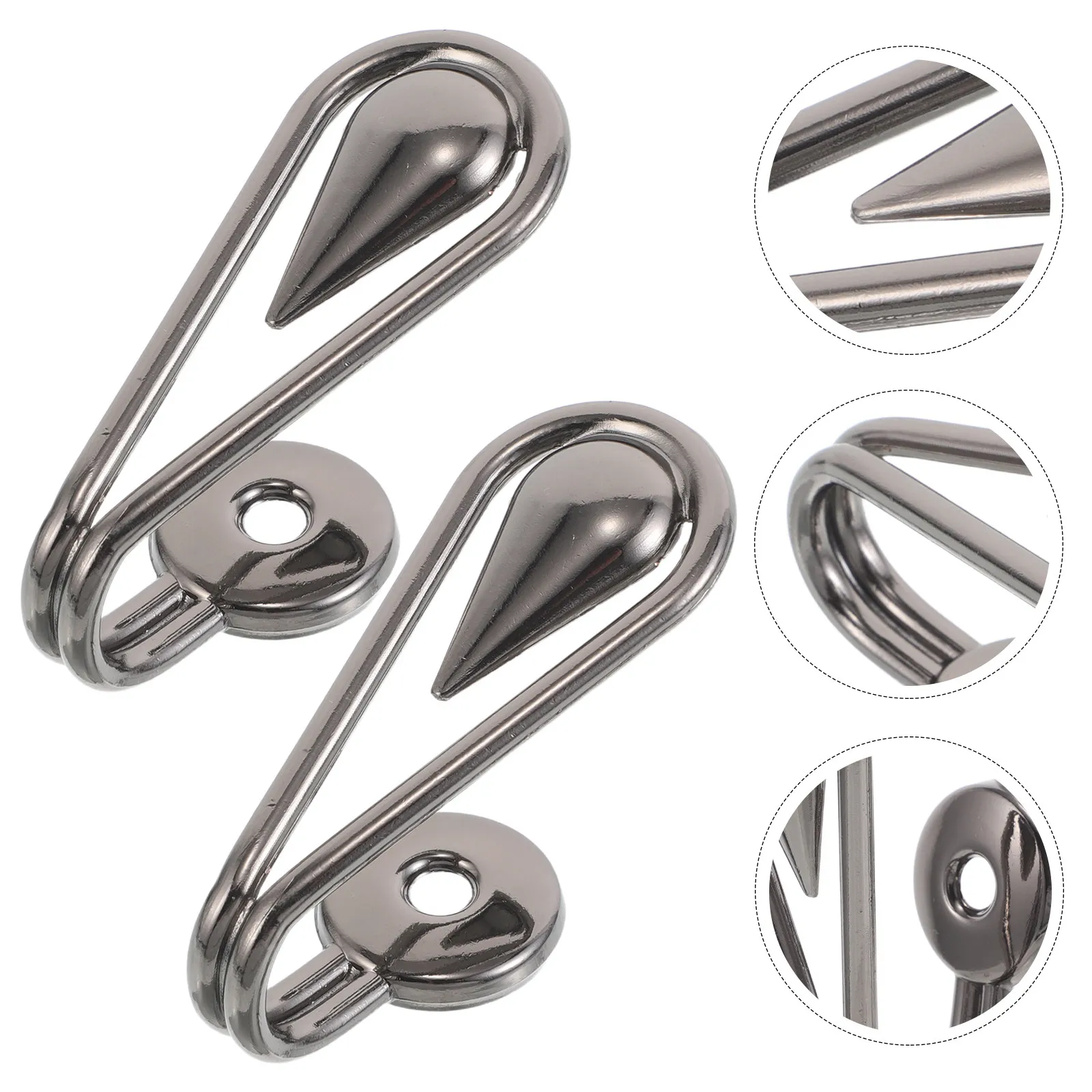 2Pcs Premium Zinc Alloy Water Drop Shape Curtain Tiebacks Heavy Duty Decorative Wall Hooks for Drapery Coats Hats Window Decor