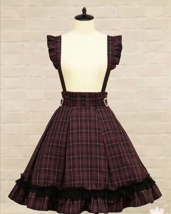 

Весна 2026, новая ретро-стиль колледжа, униформа для кампуса, клетчатая юбка на подтяжках + комплект рубашки с длинными рукавами и кукольным воротником