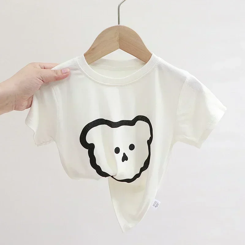 Baby Tops Cotton Printing Short Sleeve Kids Girls Boys Breathable Casual T-shirts Fashion Girl Tops Infant Clothing