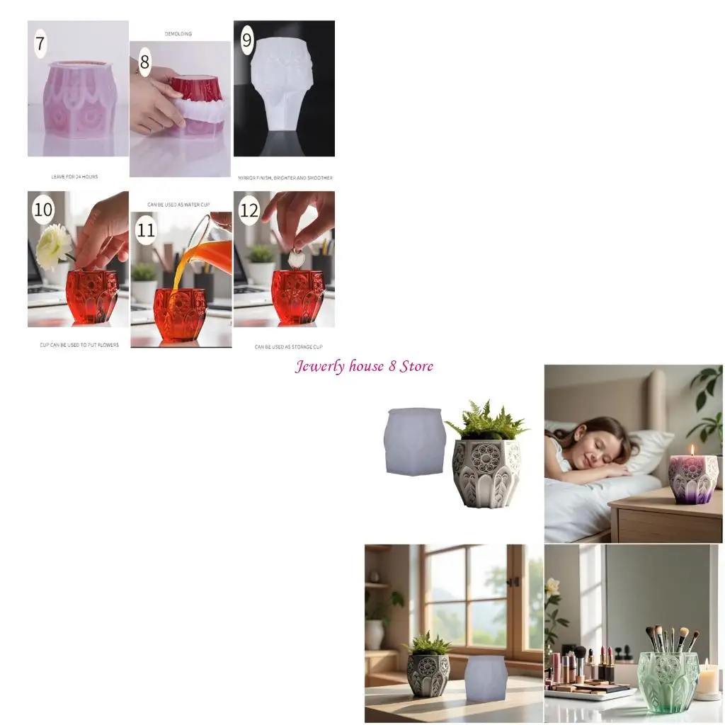 

Soft Flexible Silicone Mold With Arched Design For Handmade Resin Planters