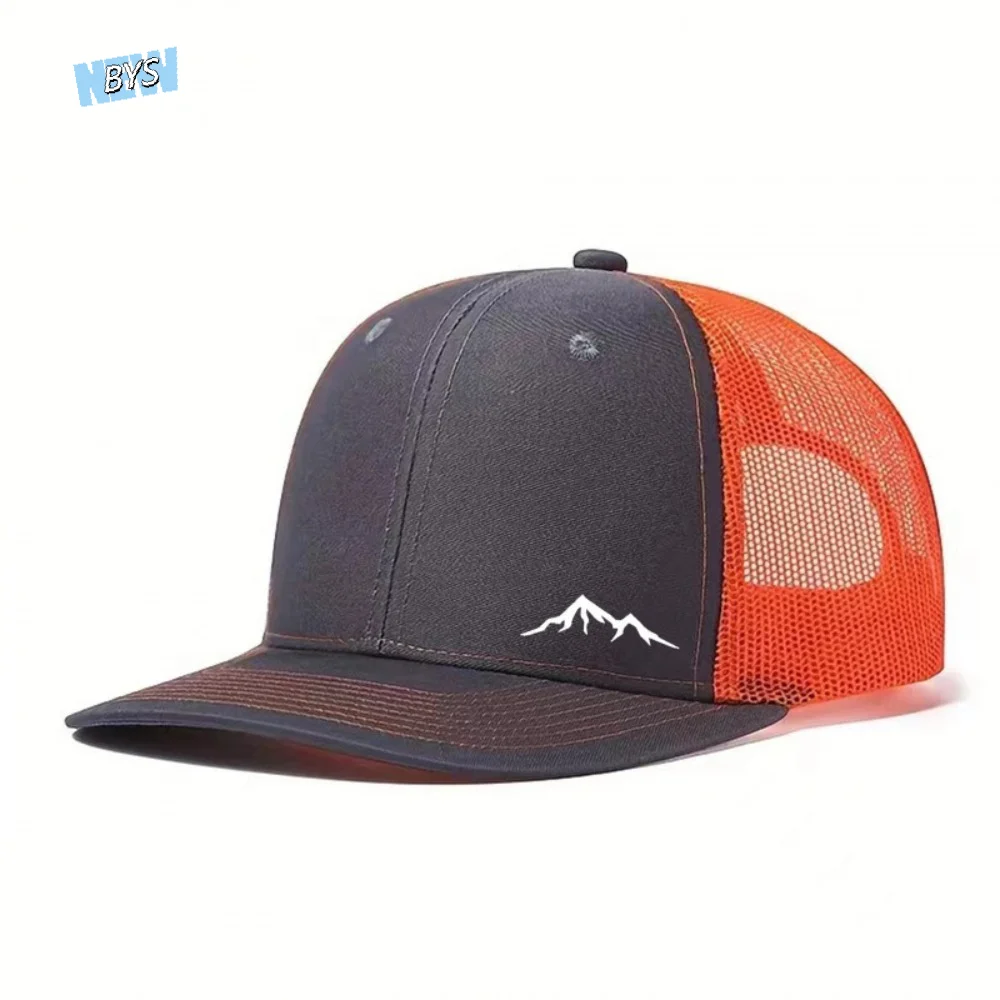 

Breathable Quick-Drying Baseball Cap Adjustable Flat Brim Snapback Hat Cotton Mountain Embroidery Mesh Duckbill Cap Summer