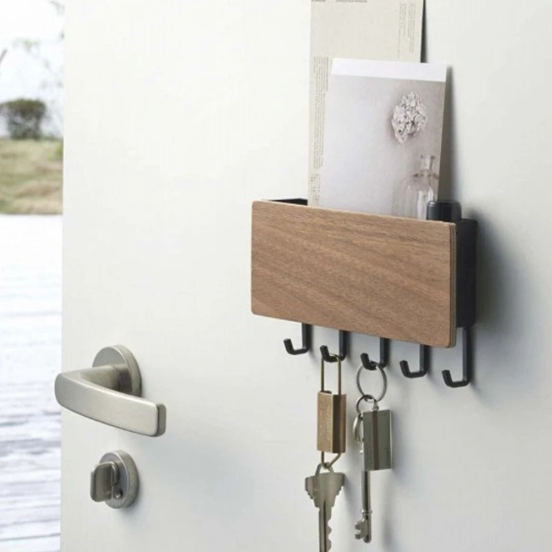 

Key Storage Hanger, Creative Metal Storage Rack for Household Entrance Door Without Perforating Hooks