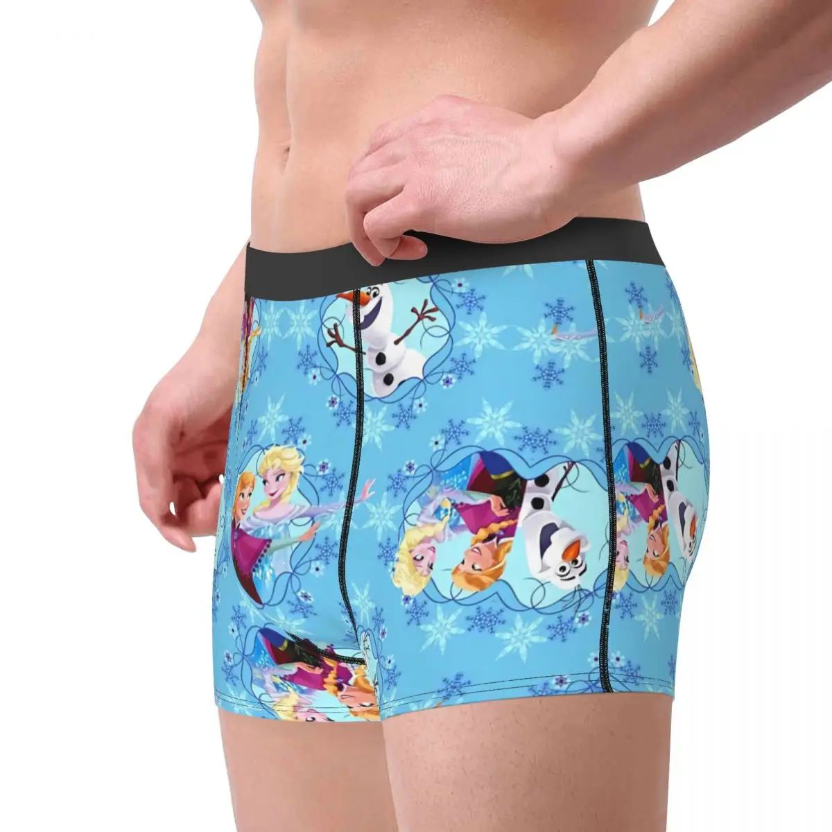 Custom Frozen Boxers Shorts Men's Elsa Anna Cartoon Briefs Underwear Funny Underpants image 3
