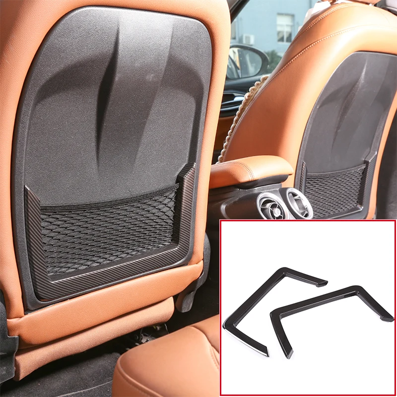 For Alfa Romeo Giulia 2017-2018 Car Accessories ABS Seat Back Frame Cover Trim Auto Parts 2 Pcs Carbon Fiber