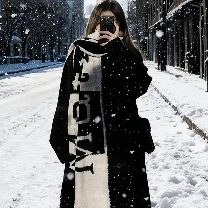 

Черно-белый шарф в шахматном порядке, модный женский теплый шарф Bufanda из искусственного кашемира, пашмина, осенне-зимняя новая шаль, верхняя одежда