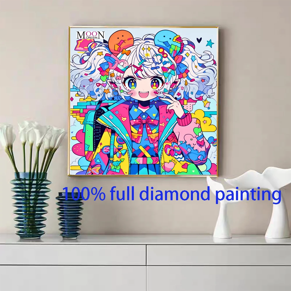 

Energetic Girl Cart 100% Fairy Dust Square Diy Diamond Painting Cross Stitch Embroidery Mosaic Home Decor Picture Rhinestones Cr