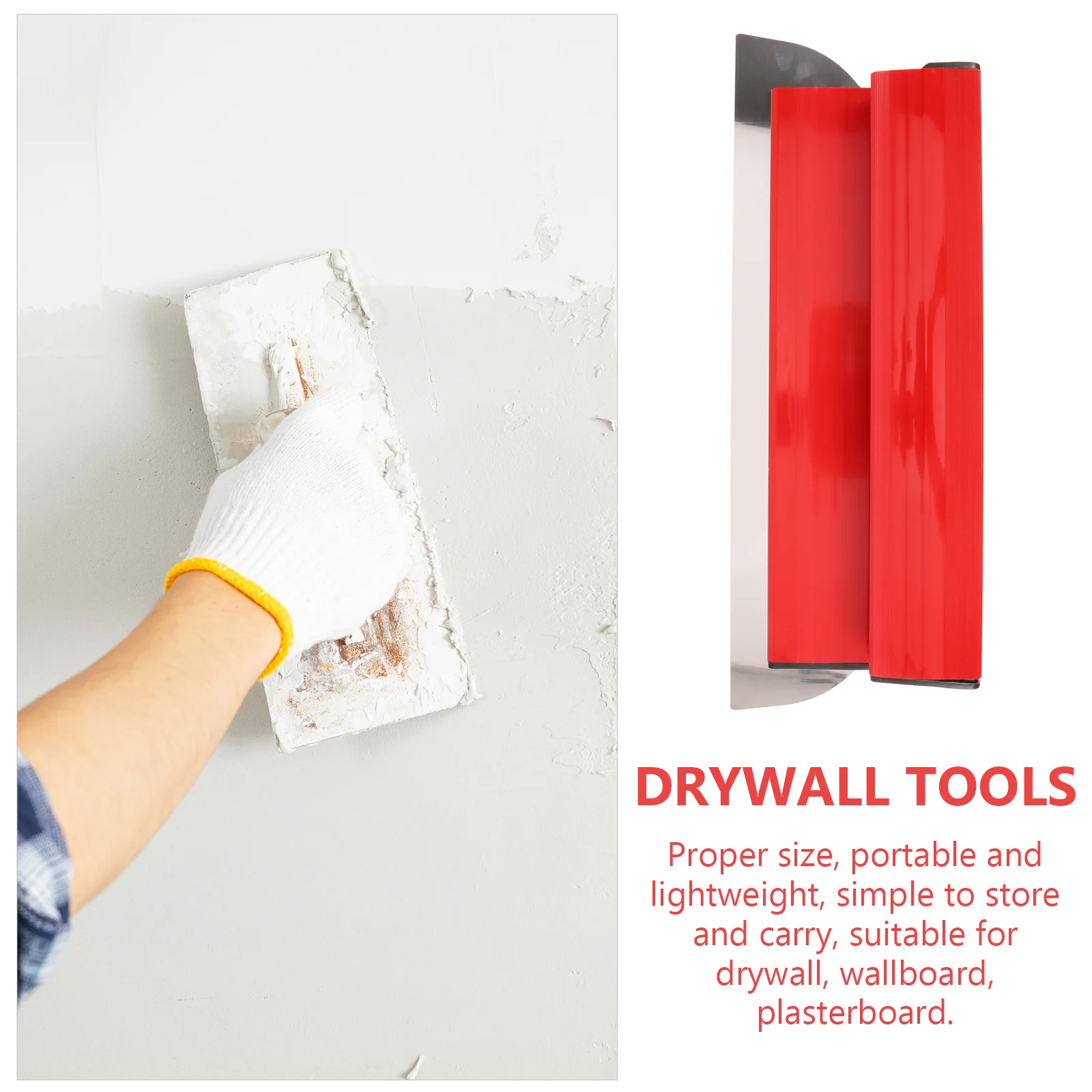 

1Set Drywall Smoothing Tool Stainless Steel Spatula Comfortable Grip Practical Home Wallboard Plasterboard Use