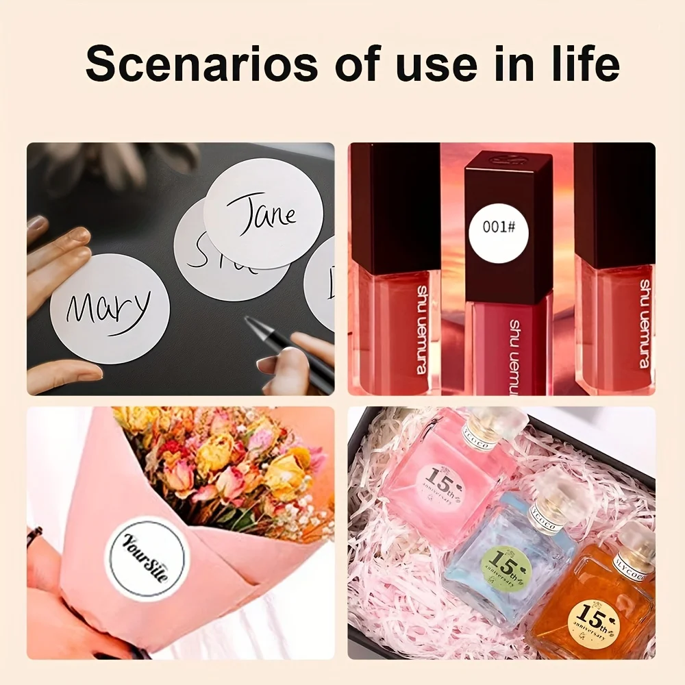 600pcs 2inch Round Blank Handmade Sticker Black White Pink Paper Stickers Scrapbooking Stickers Party Gift Decorations Labels