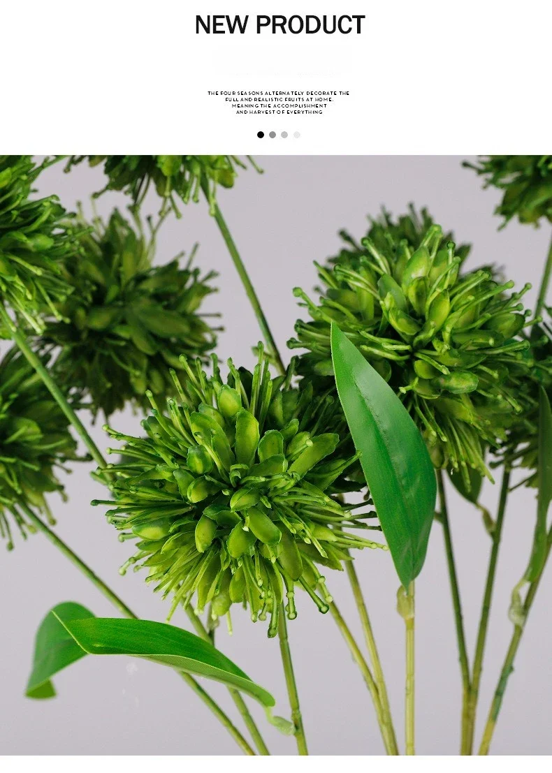 8 Stück Simulierte 3-Kopf-Spitzenzwiebeln, Kunststoff-Weißblumen, Restaurantdekoration, Künstliche Zwiebelkugeln, Kunstblumen – Detail 2
