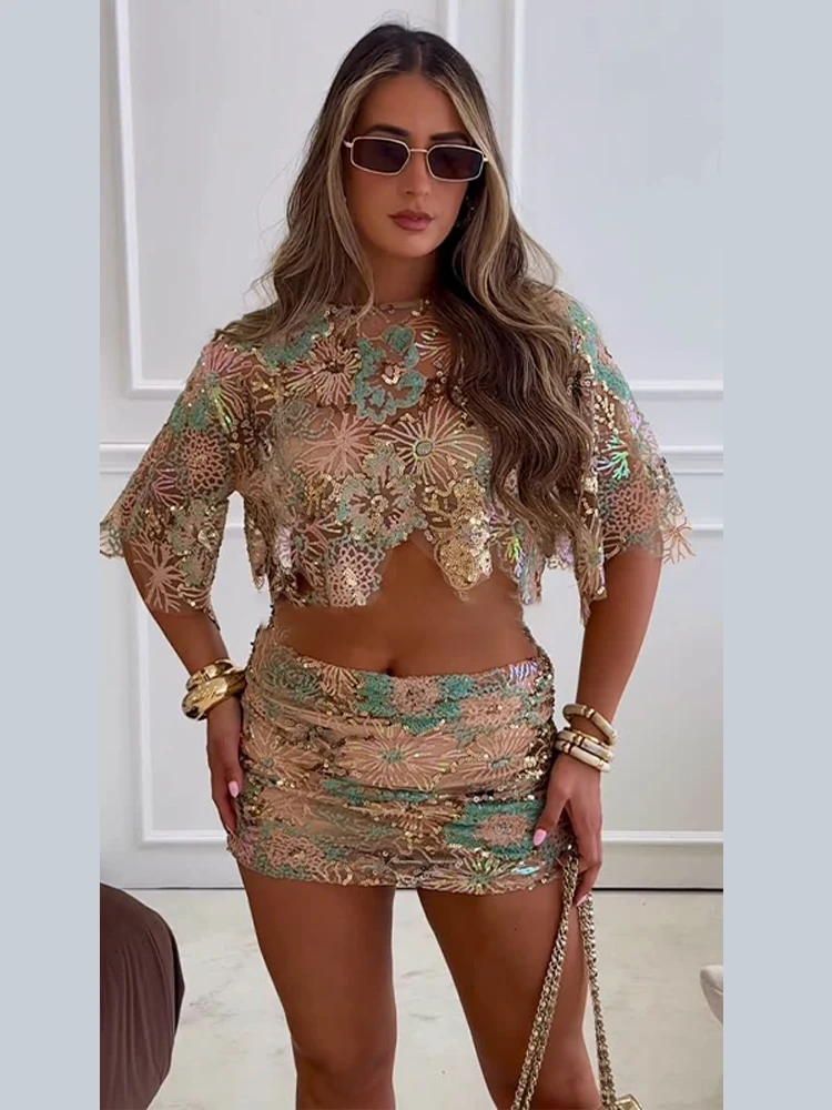 Jupe Femme Transparente Imprimée - Taille 10 - Noir - M.j.carroll - Parfaite Pour Une Tenue D'appoint