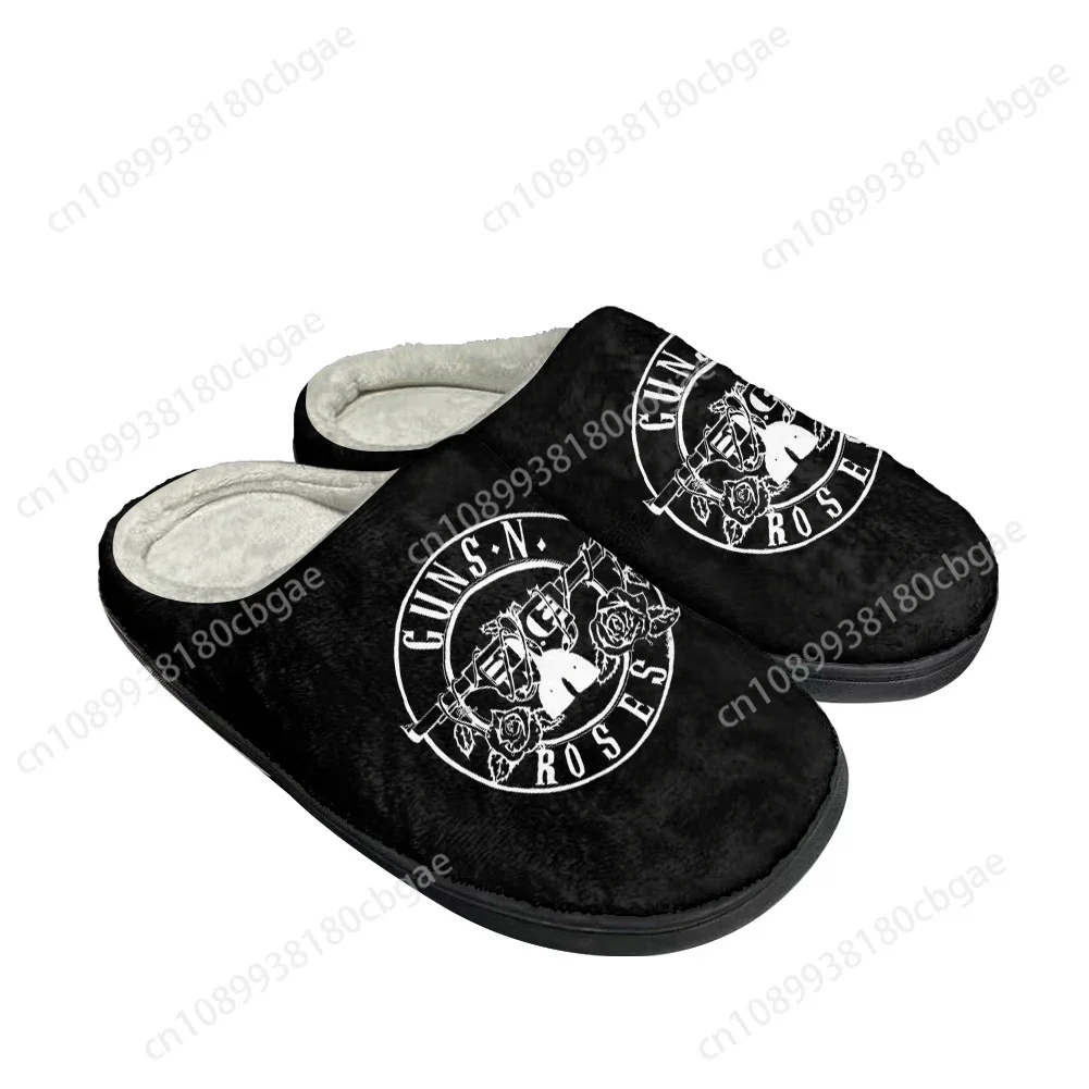 

Hot Cool Rock Guns Roses Cotton Custom Slippers Mens Womens Latest Sandals Bedroom Plush Indoor Keep Warm Shoes Thermal Slipper