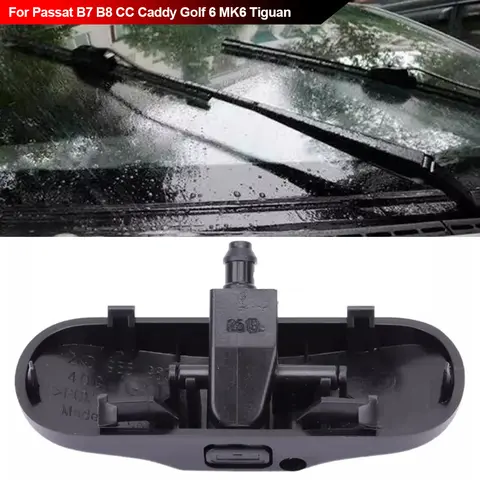 For Passat CC Caddy Golf MK Tiguan Audi A4 A5 A6 A7 2Pcs Car Windshield Washer Nozzles Auto Windscreen Glass Wiper Spray Nozzles