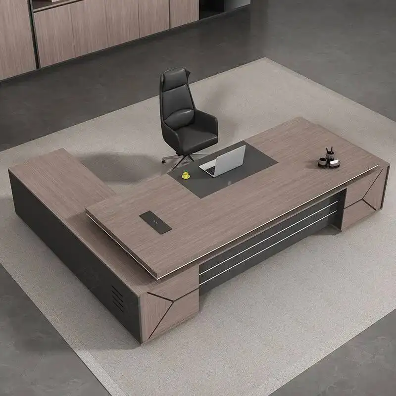 

Storage Wide Large Base Computer Set Table Modern Executive Wooden Computer Desks Gaming Drawers Mesa Para Office Furniture