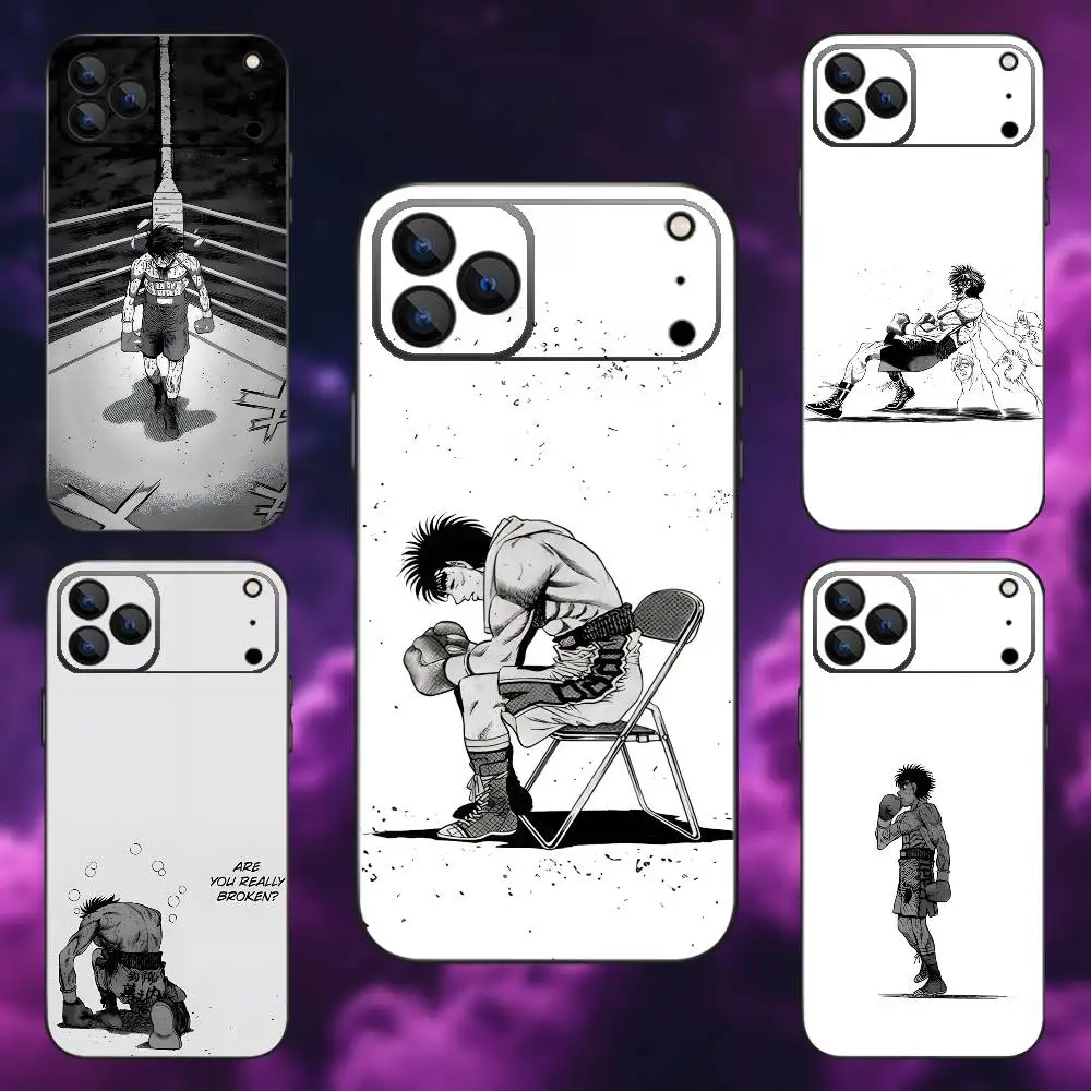 

Boxing H-Hajime no Ippo Phone Case For iPhone 17,16,15,14,13,12,Pro,Max,Plus,E,SE4,Air,Mini Black Soft Box