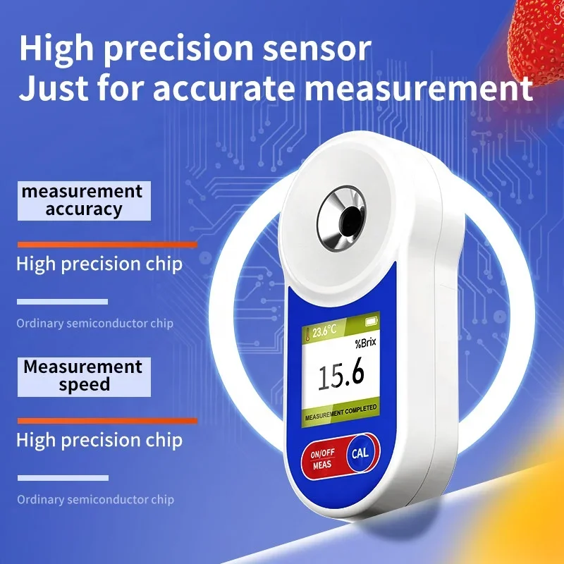 Handheld Brix Sugar Refractometer 0-35% Fruit Juice Brix Sugar Meter Digital Refractometer
