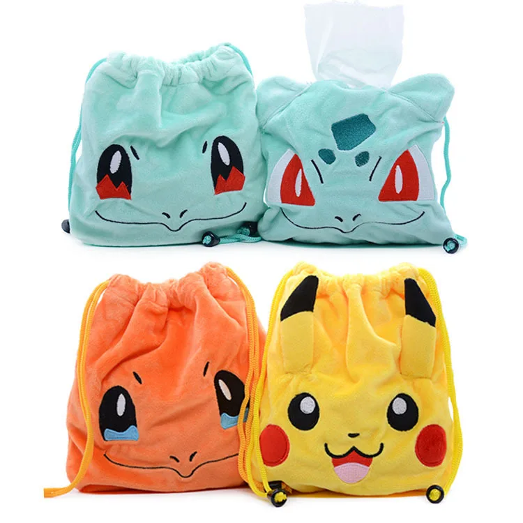 Pokemon Drawstring Pocket Storage Bag Toy Anime Figure Pikachu Charmander Squirtle Bulbasaur Model Kids Gift