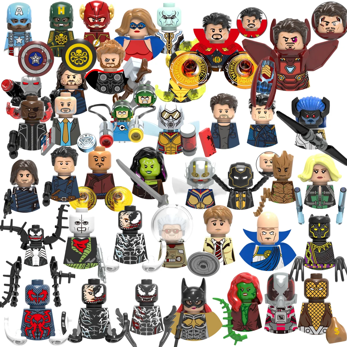 

Blind Box Mini Building Blocks X0215 Figures Big Goblin Spiderman Iron Man Venom Captain Hawk Deadpool Armor Christmas Gift Toy