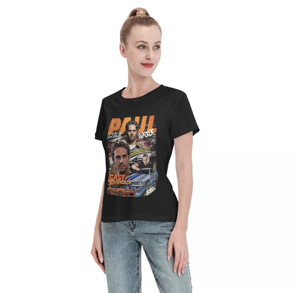 เสื้อยืด Fast & Furious สำหรับผู้หญิง คอกลม สตรีทแวร์ เสื้อยืดแขนสั้นสำหรับผู้หญิง เสื้อผ้าฤดูร้อน เสื้อท็อป