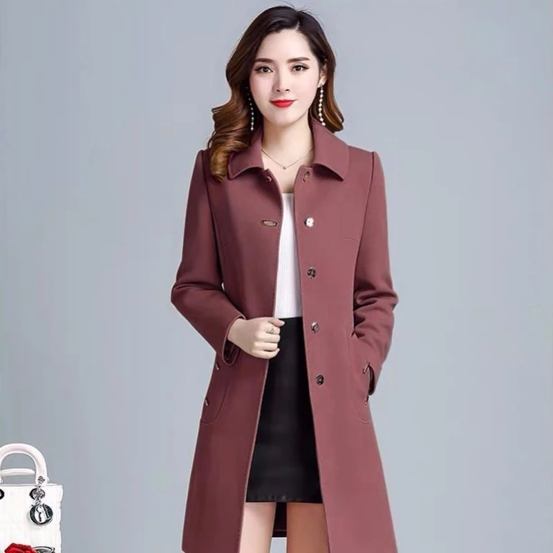 Imagem -04 - Nice Pop Feminino Trench Coat Elegante Cabolsa de Escritório Outono Inverno Meados de Comprimento Blusão Outerwear Feminino Casual Tops R898