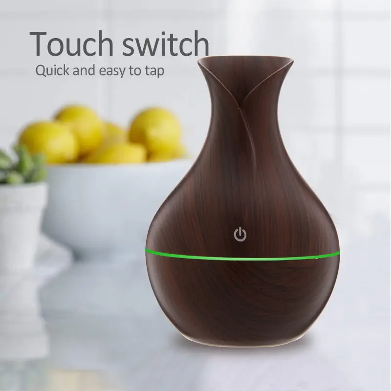 Household Wood Vase Aromatherapy Humidifier Vase Air Humidifier Ultrasonic Mute Colorful Humidifier Spray Instrumen Rechargeable