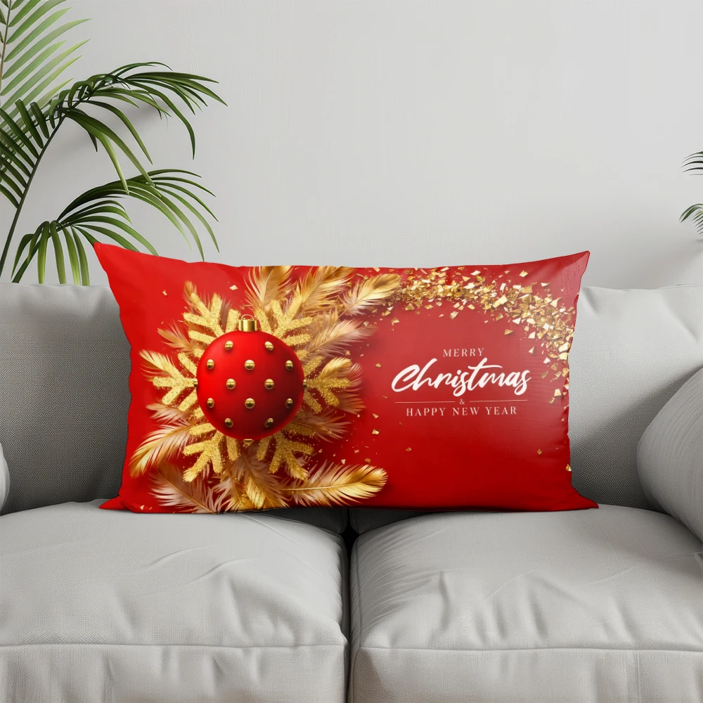 ديكور المنزل عيد ميلاد سعيد السنة الجديدة وسادة مناسبة ل أريكة غرفة نوم سيارة وسادة غطاء وسادة مستطيلة الظهر وسادة