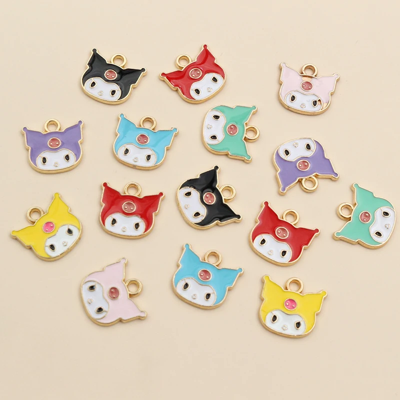 30Pcs 13x14mm Small Alloy Cartoon Girl Charms Pendants Multi Colors For DIY Bracelet Necklaces Jewelry Making Accessories