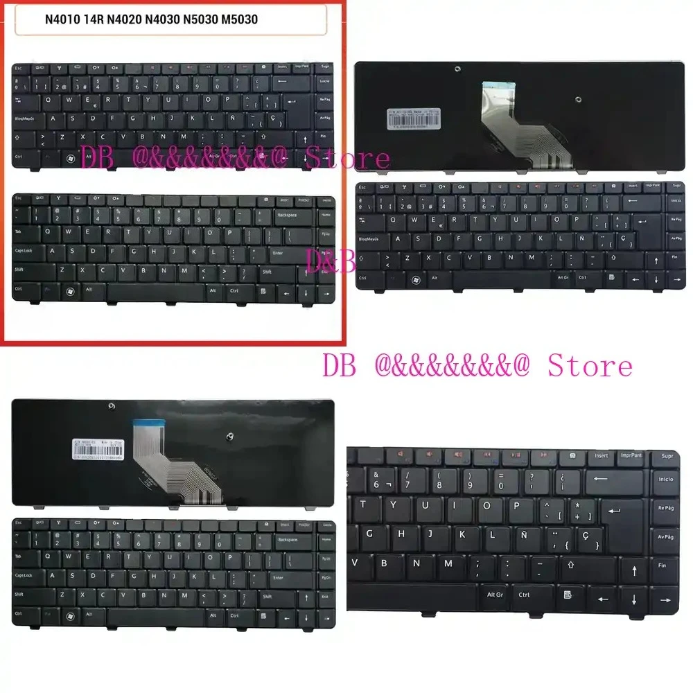 Teclado de laptop com layout espanhol ou americano para Inspiron N4010 14R N4020 N4030 N5030 M5030 – novo substituto com ajuste preciso
