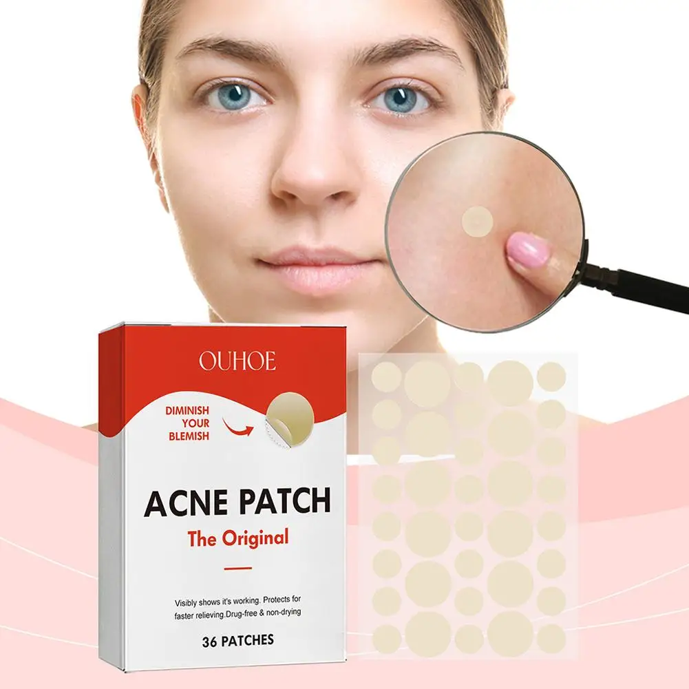 NEW 36PCS Repair Acne Pimple Patch Face Invisible Stickers Acne Fade Blemishes Care Blemishes Pimple Cover Skin Marks Close C1Q7