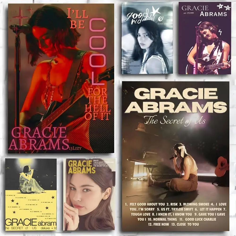 Heißes Musikalbum-Poster mit der Star-Sängerin Gracie Abrams, Retro-80er-Jahre-Poster, Kunstdruck im Anime-Stil, Heimdekoration, ideales Geschenk, perfekte Raumdekoration