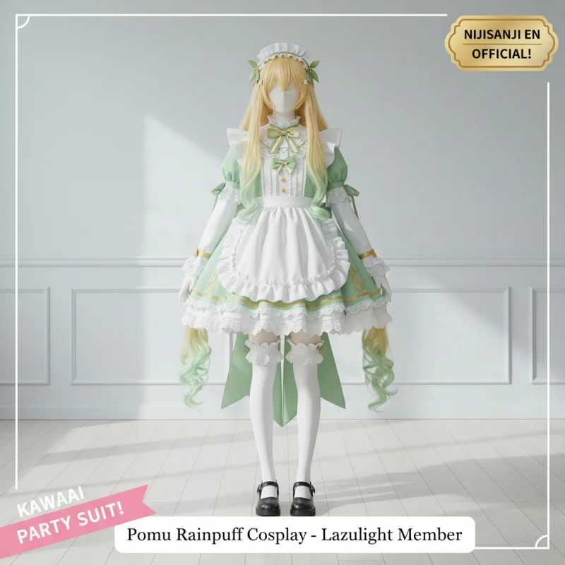 

☆SunlCos Anime Pomu Rainpuff Cosplay Costume NIJISANJI EN Lazulight Maid Attire Lolita Woman Kawaii Party Suit Wig☆