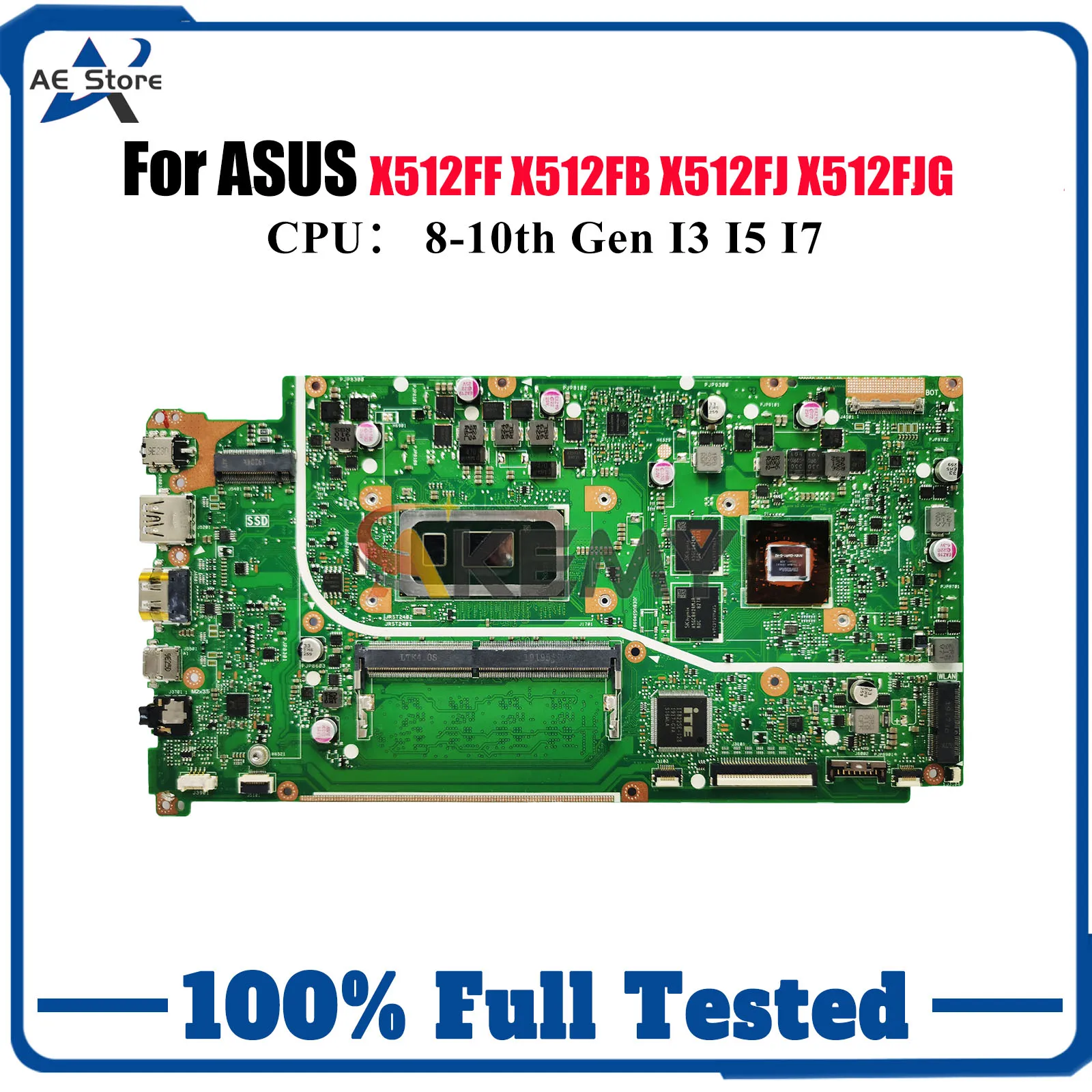

X512FF Laptop Motherboard For ASUS X512FJ V512F V5000F X512FJG X512FB X512F A512F F512F K512F S512F Mainboard With I3 I5 I7 CPU