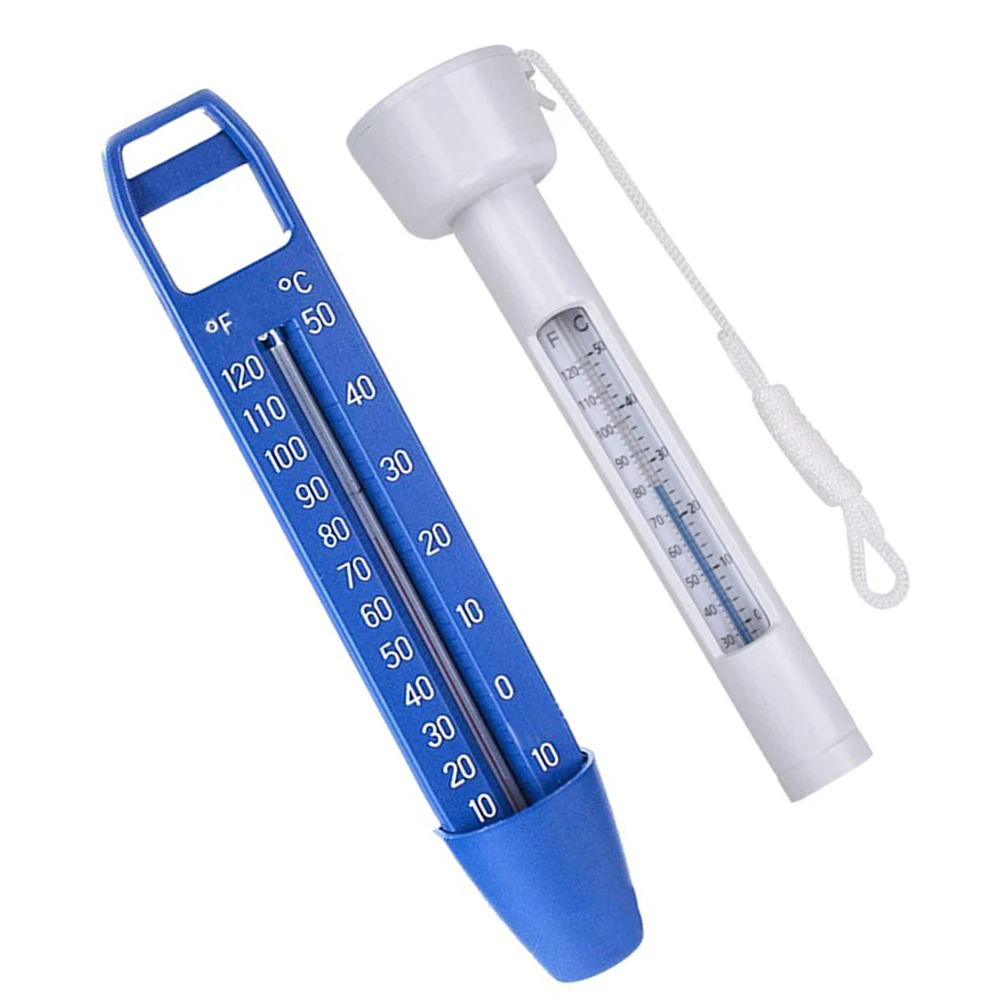 Analog Pool Thermometer Pair with Plastic Enclosure and Fluid-Filled Sensing Element for Dependable Water Temperature