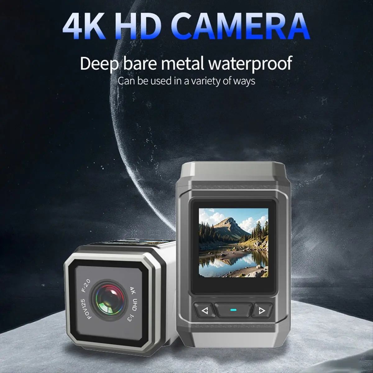 Goodprice 4K Ultra HD WiFi Camera with LCD Screen Waterproof Sports Camera Motorcycle Cam Bicycle Cycling Riding Recorder Camera