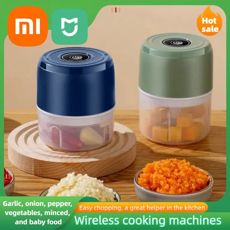 Xiaomi Mini Electric Garlic Chopper 250ml Portable Rechargeable Vegetable Chopper Nuts Chili Onion Minced Meat Baby Food Spices