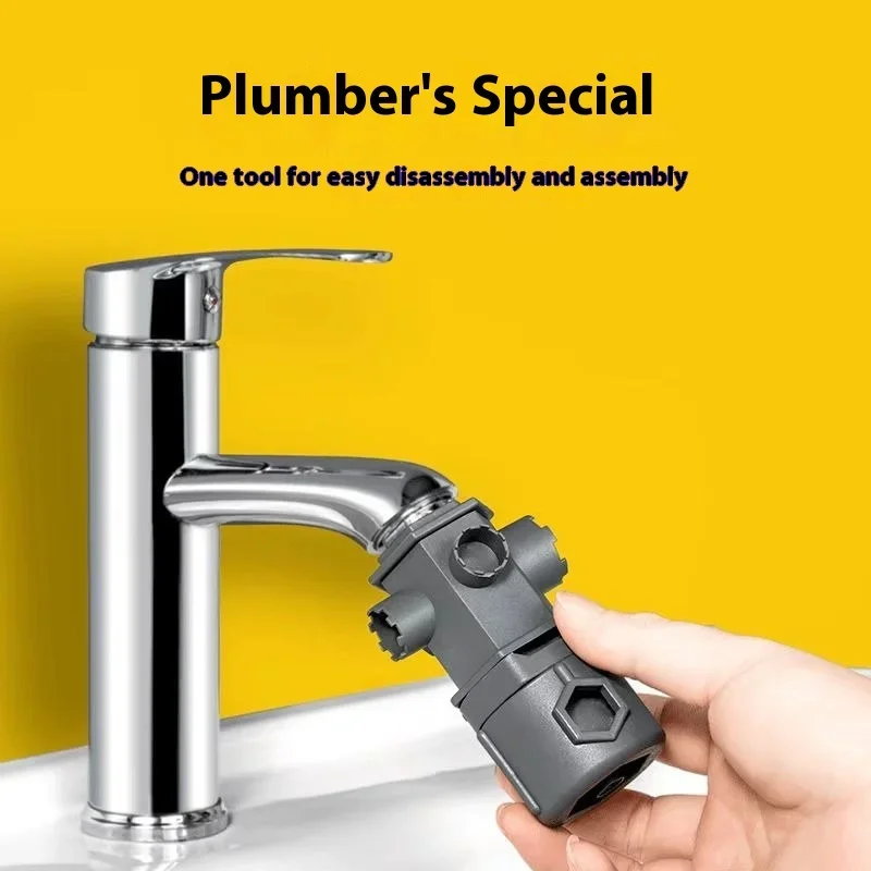 16 in 1 Wrench Faucet Bubbler Wrench Kitchen Wash Basin Basin Faucet Water Spout Angle Valve Valve Core Disassembly Repair Tool