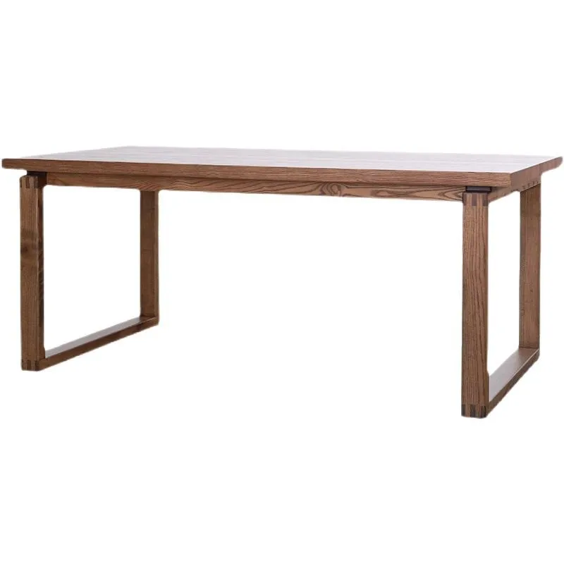 

Скандинавский обеденный стол и стулья из цельного дерева, простой многофункциональный длинный стол из ясеня.